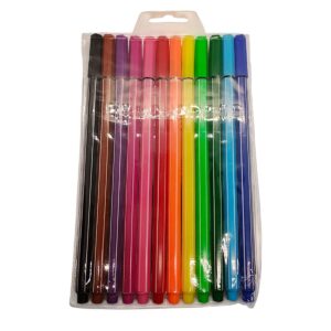 Kit Canetinhas Coloridas 12 Cores Ponta FINA KA-1926